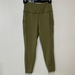 Kendall & Kylie Olive Green Ribbed Active Leggings